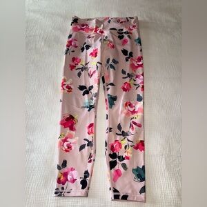 Athleta Women’s Elation 7/8 Tights- Painted Flower/Orchid Pink